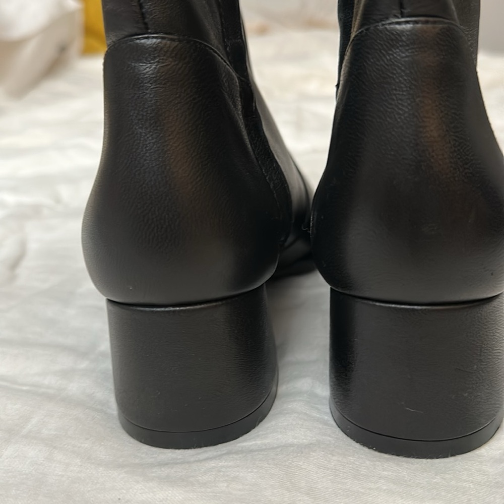 Elegant Stewart Weitzman Black Leather Ankle Boots with Inner Side Zipper NWOT - Picture 9 of 15